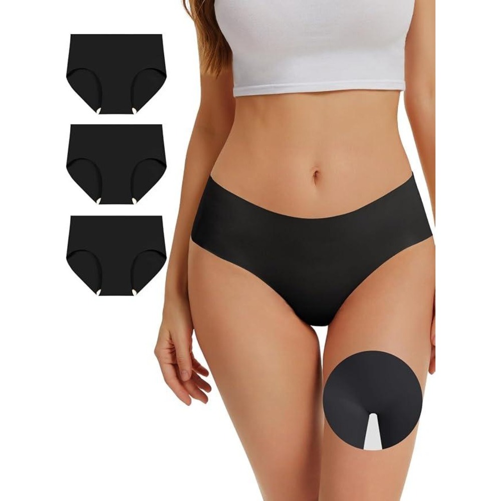 MSRP $19 OVRUNS 3 Pack Women's L Seamless Camel Toe Proof Underwear Camelto